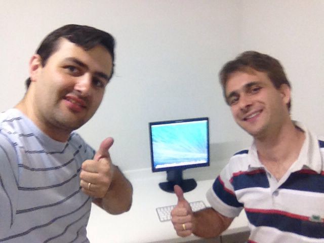 Pablo e Rodrigo, em 2014, no primeiro escritório da Zappts.